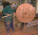 Jim Kephart at the lathe